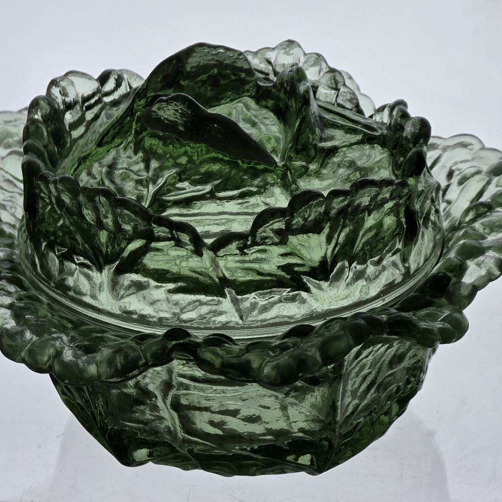 Elegant Green Glass Leaf Bowl
